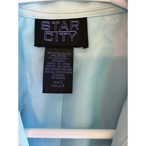 Star City Light Blue Pinstripe Pant Suit Blazer and Trousers Set Size S - Picture 13 of 13